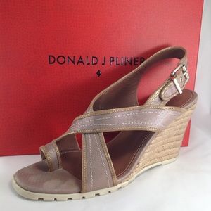 Donald J Pliner Light Bronze Burgos Wedge Sandal